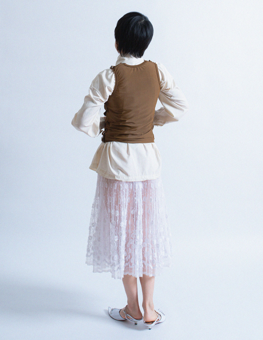 Comme des Garçons vintage brown appliqué top