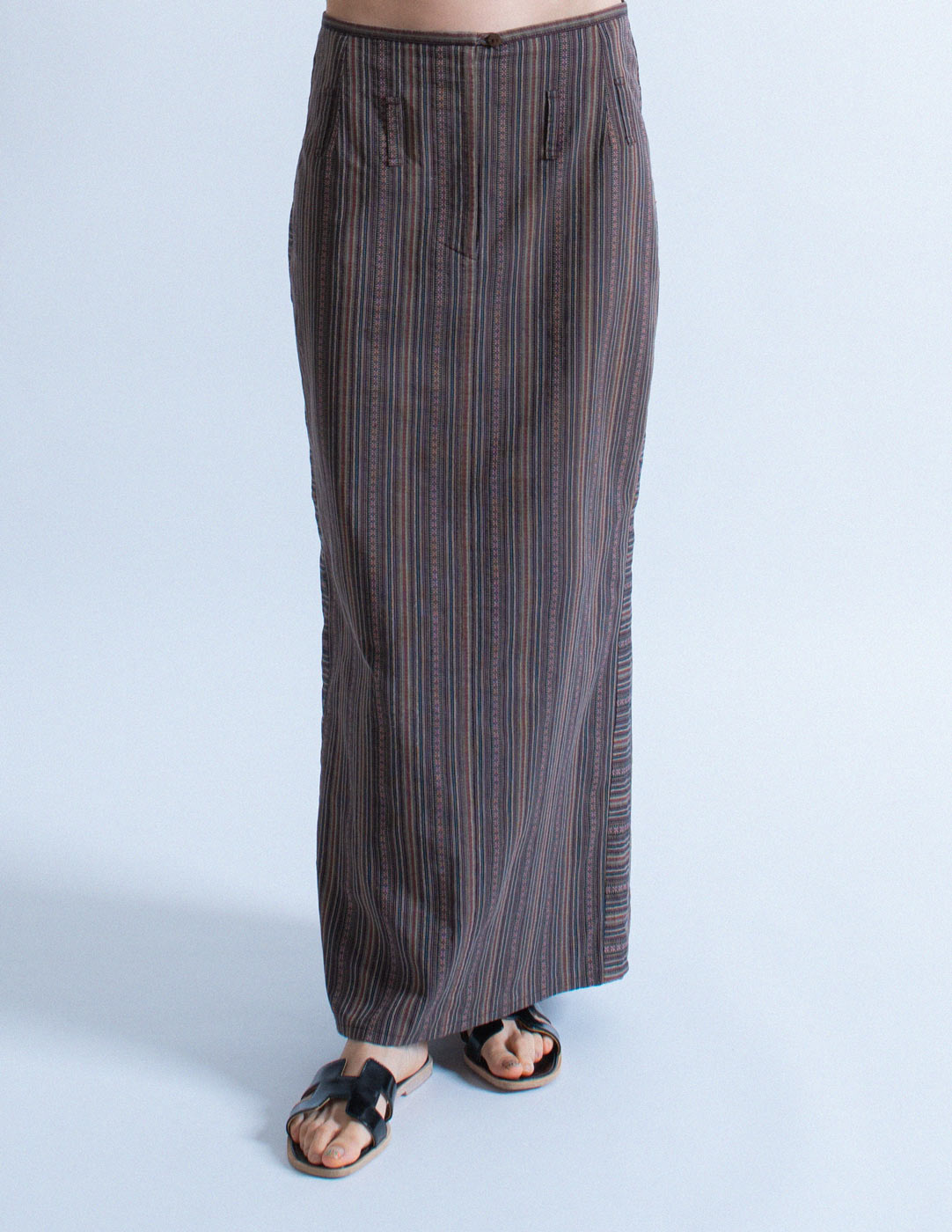 Dries Van Noten vintage striped long skirt detail