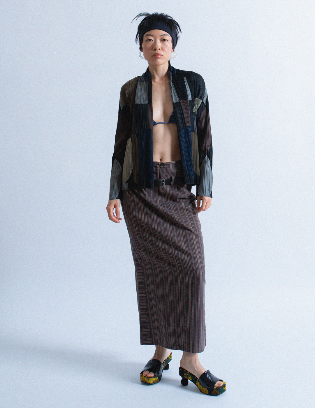 Dries Van Noten vintage striped long skirt