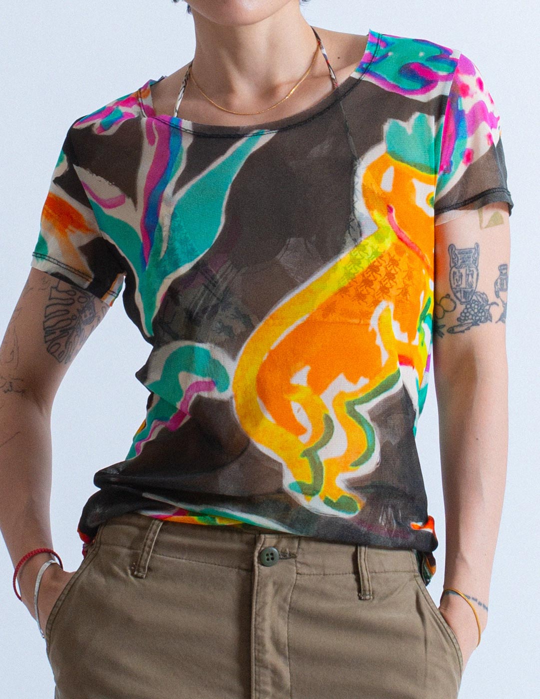 Issey Miyake watercolor mesh tee