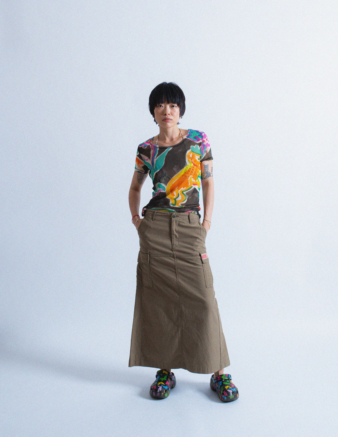 Issey Miyake watercolor mesh tee