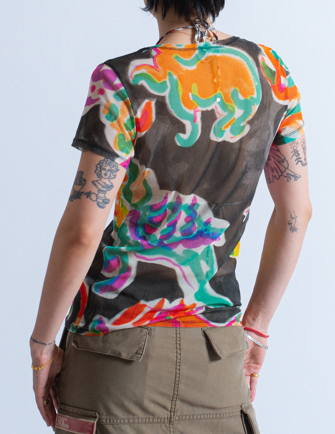 Issey Miyake watercolor mesh tee back