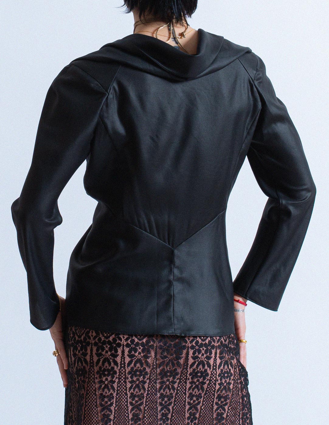 Issey Miyake satin evening jacket back detail