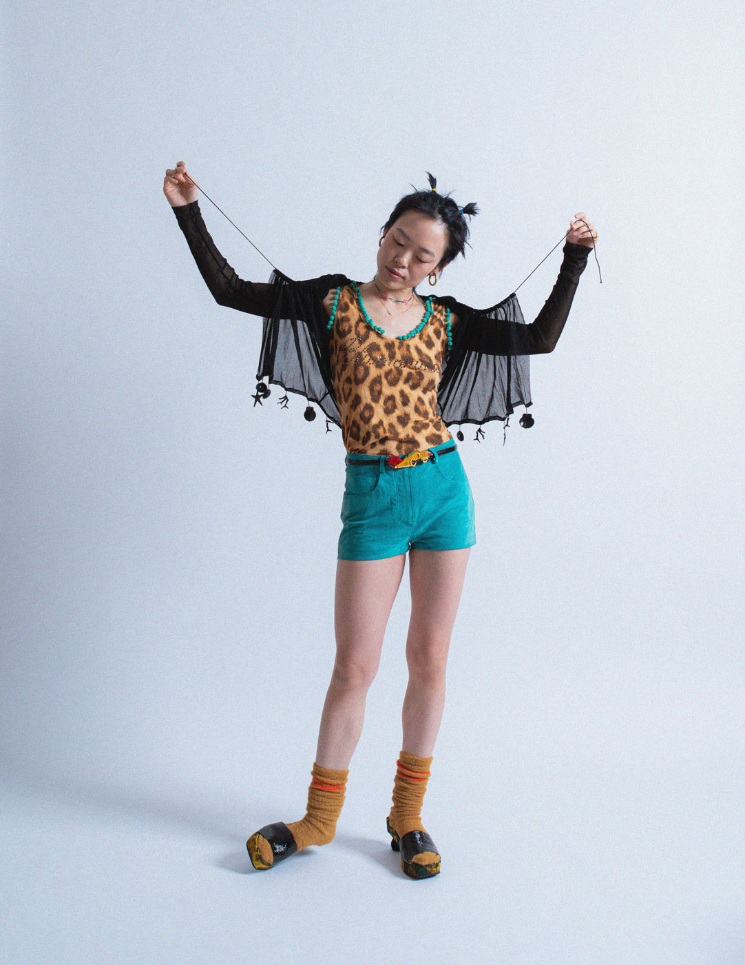 Miu Miu vintage teal suede shorts