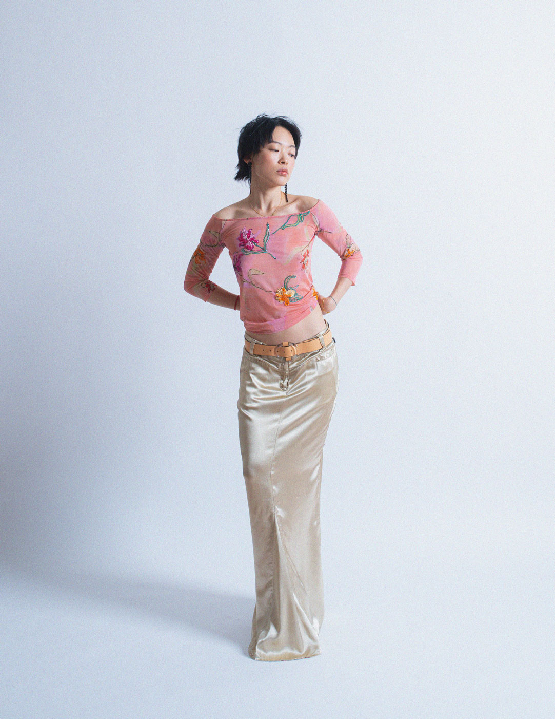 Jean Paul Gaultier vintage gold maxi skirt