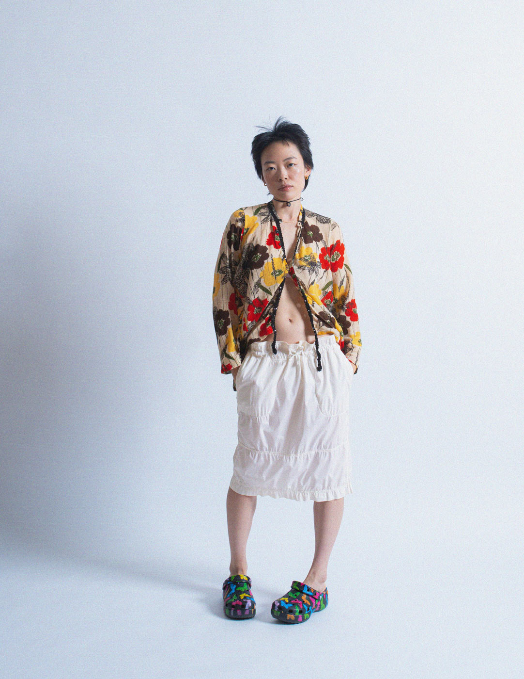 Prada vintage white drawstring skirt