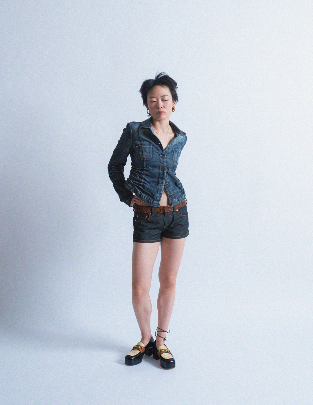 Marithé+François Girbaud cropped denim jacket