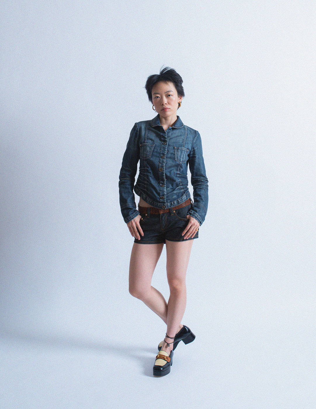 Marithé+François Girbaud cropped denim jacket