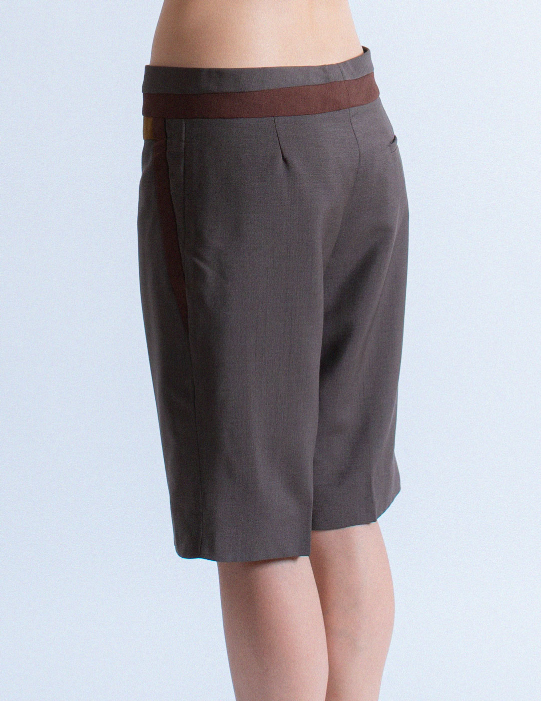 Prada gray mohair and wool Bermuda shorts back