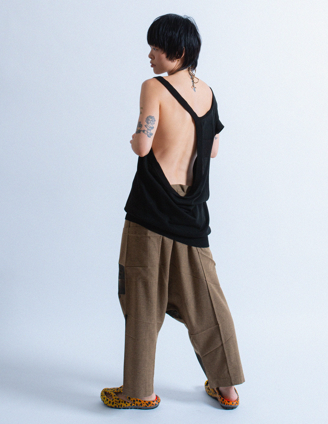 Yohji Yamamoto open back knit top back view