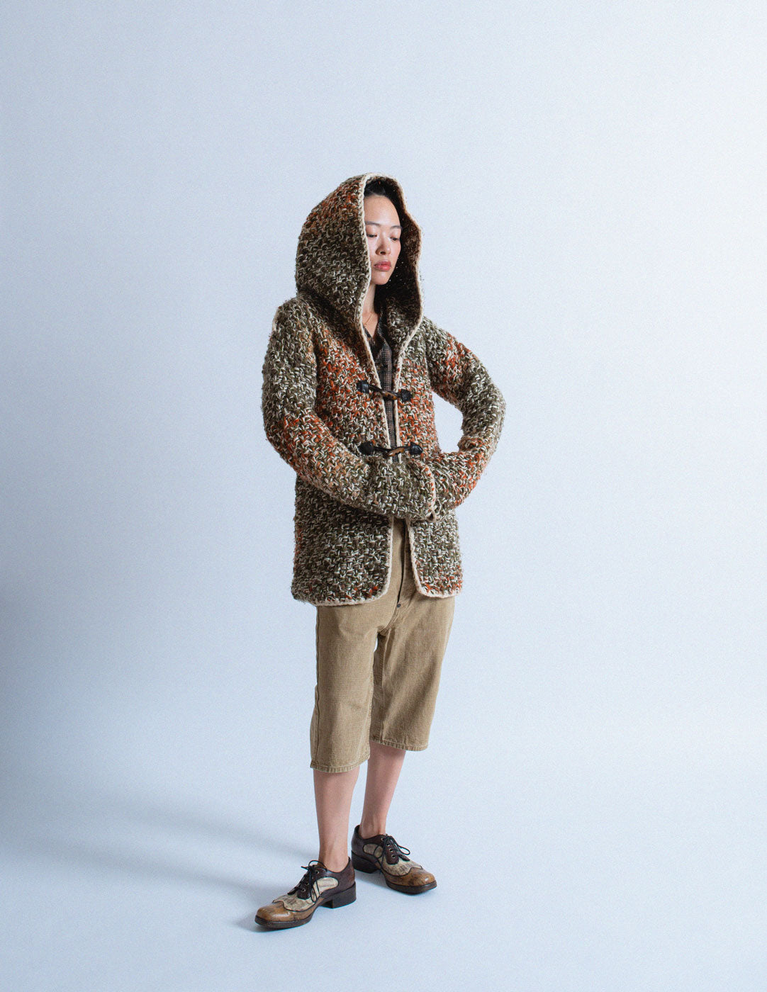 D&G toggle button sweater coat with hood