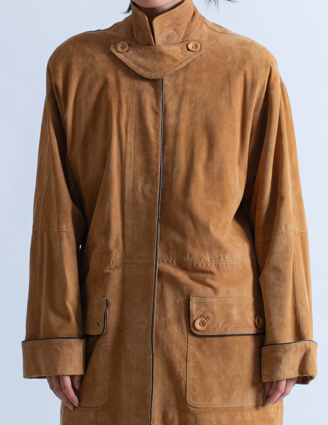 Loewe vintage camel suede jacket detail
