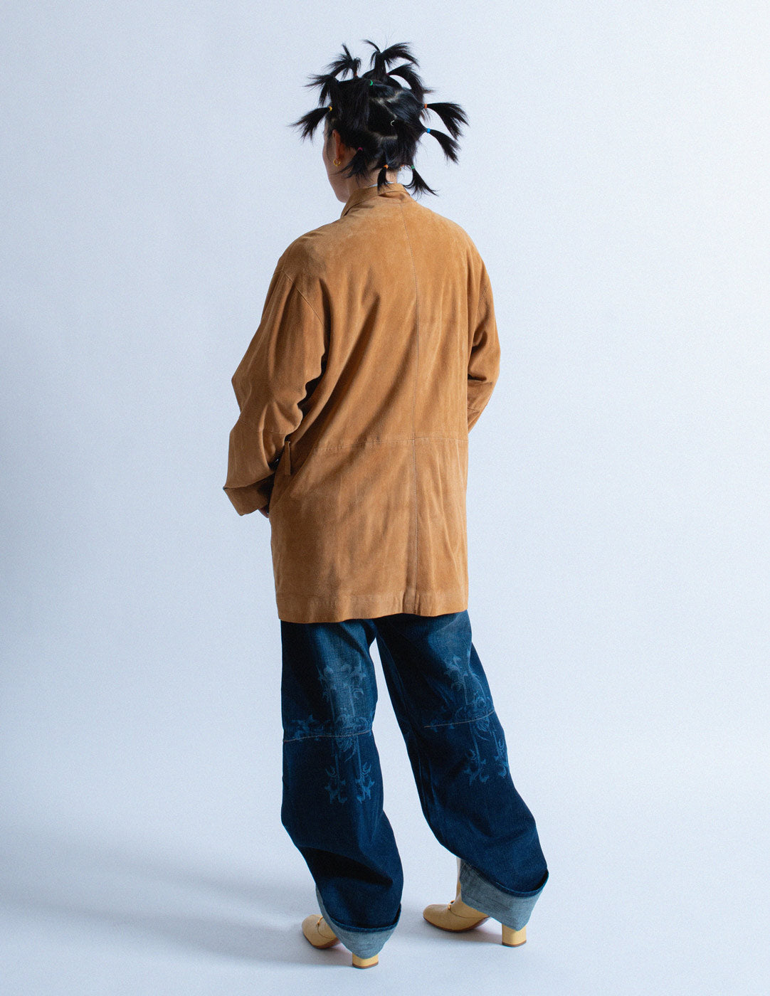 Loewe vintage camel suede jacket back view