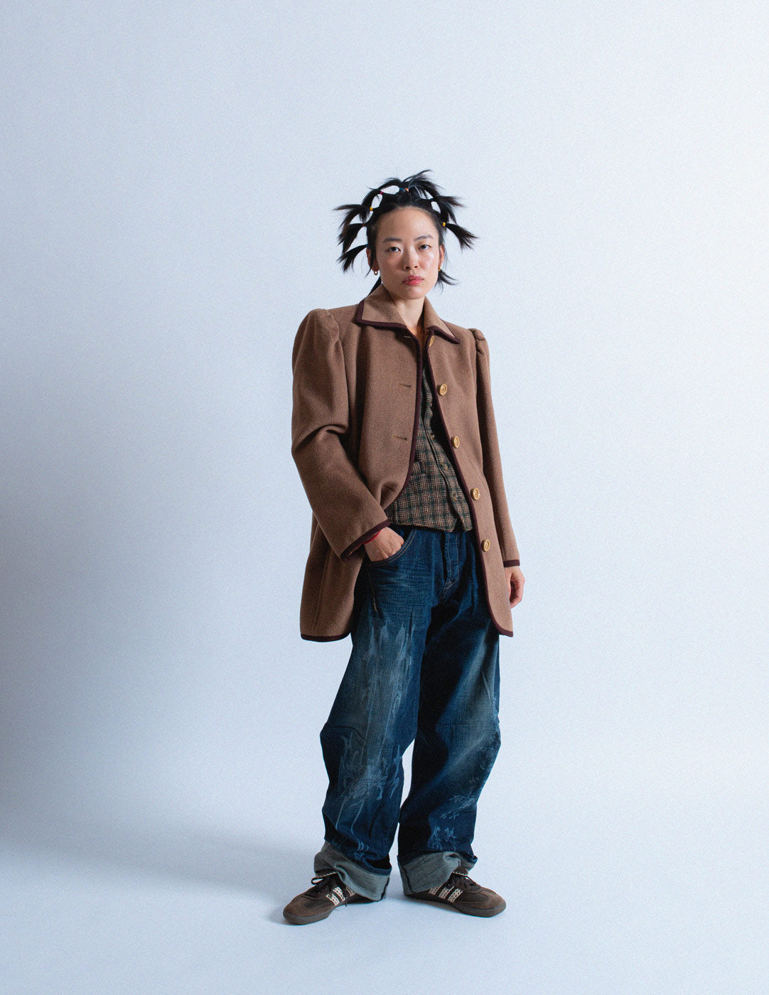 Yves Saint Laurent vintage smocked wool coat