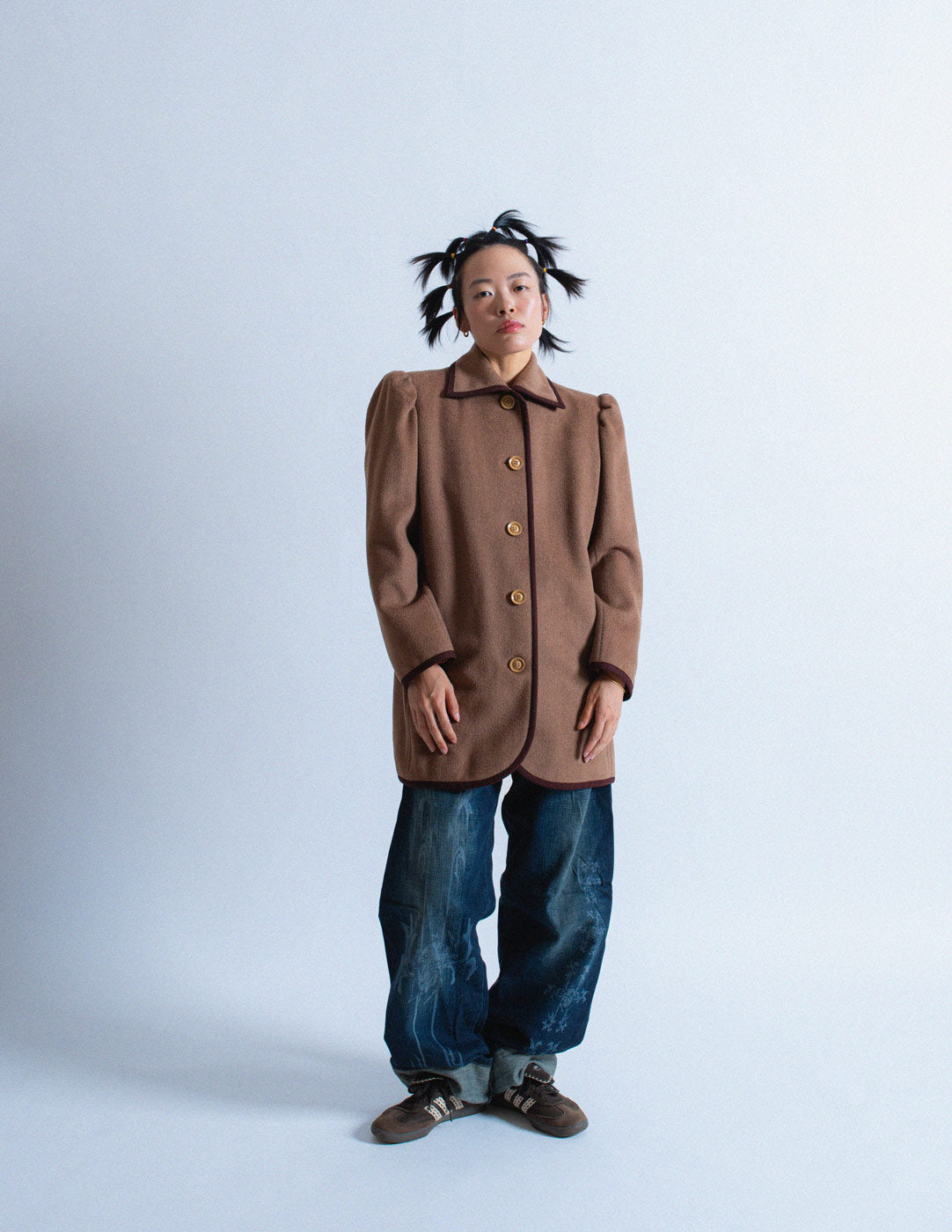 Yves Saint Laurent vintage smocked wool coat