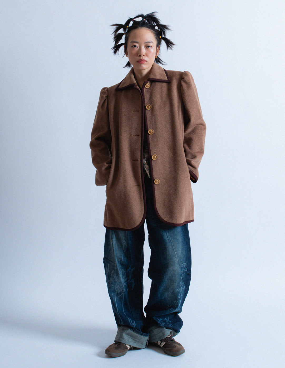 Yves Saint Laurent vintage smocked wool coat