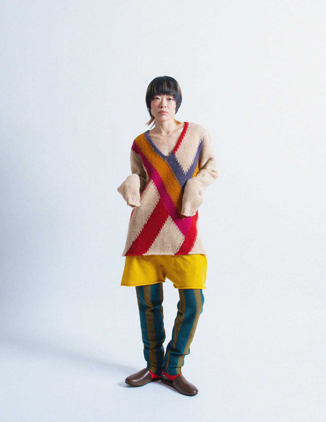 Issey Miyake vintage striped knit trousers