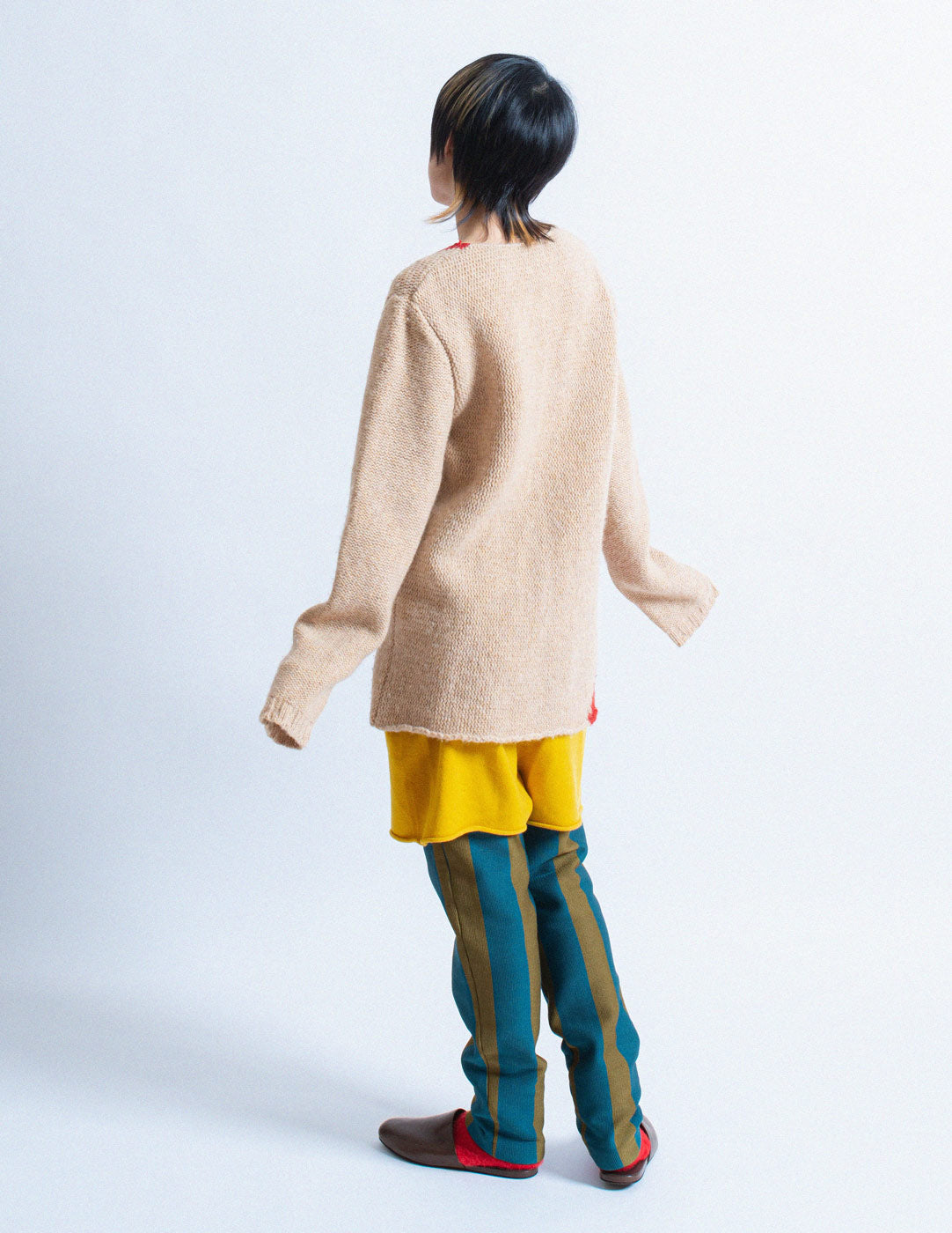 Dries Van Noten v-neck wool sweater back view