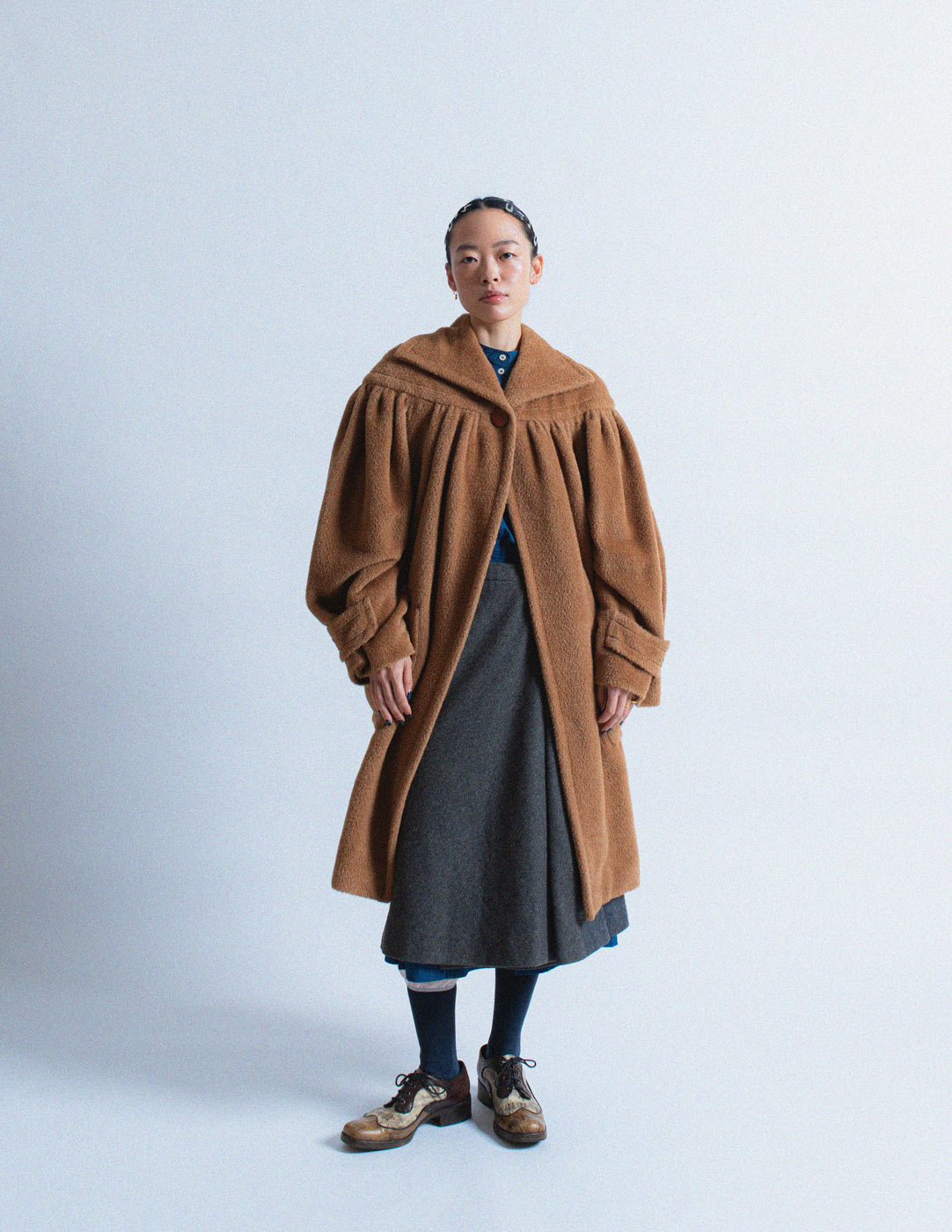 Gianfranco Ferré vintage camel alpaca wool coat with belt