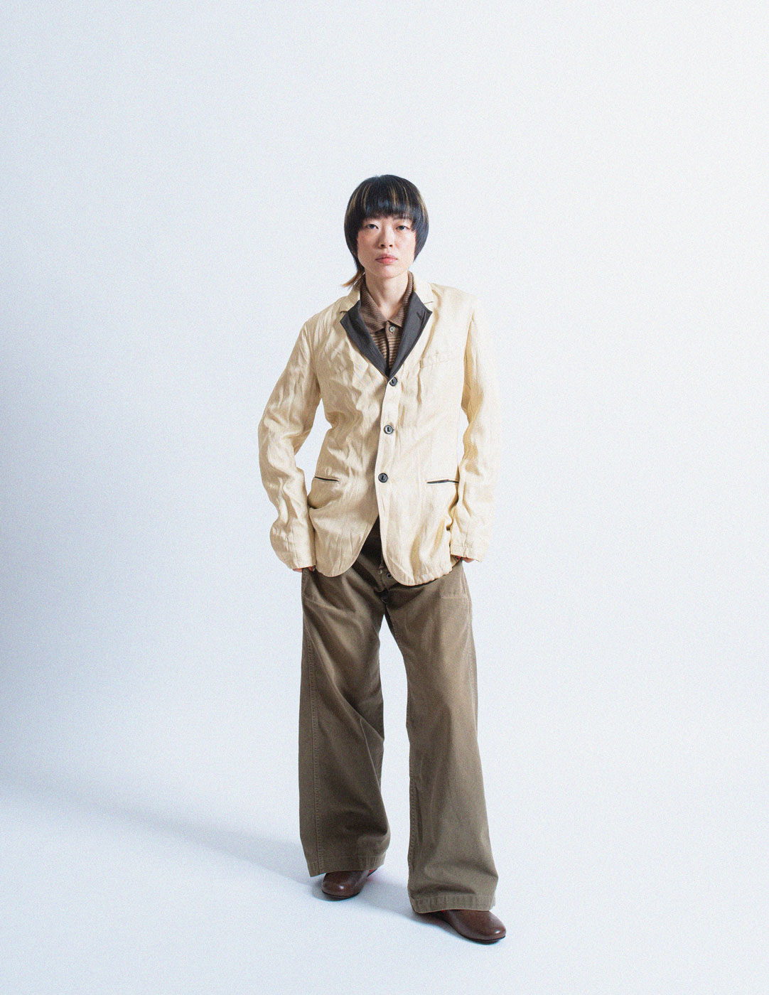 Jean Paul Gaultier vintage champagne tuxedo style blazer