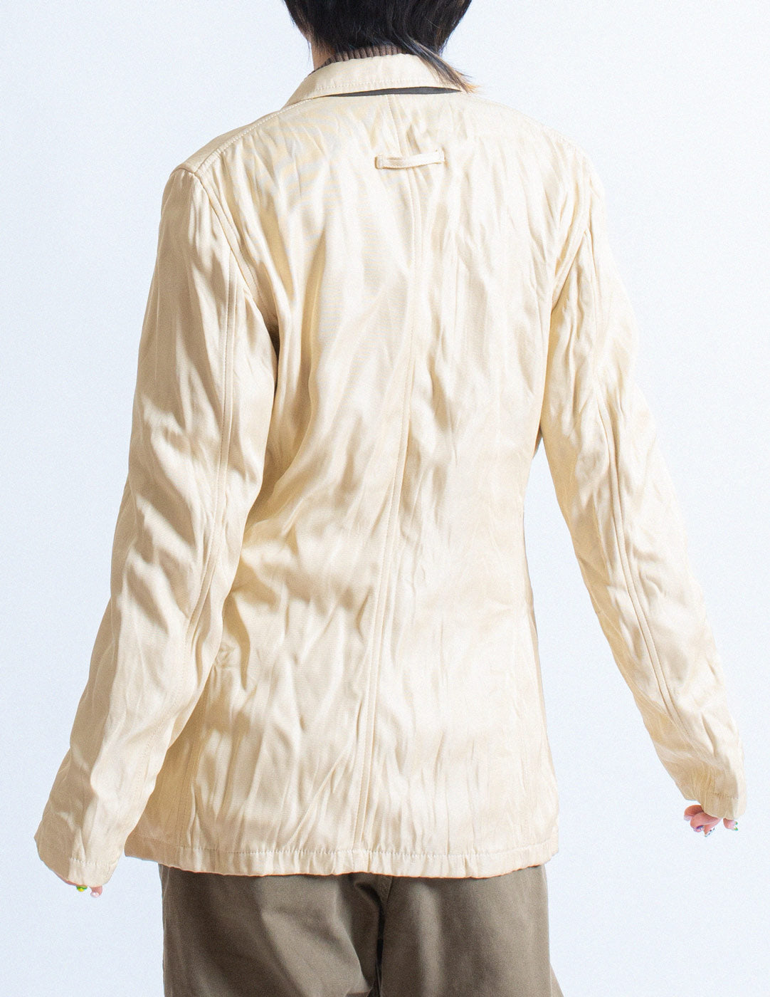 Jean Paul Gaultier vintage champagne tuxedo style blazer back detail