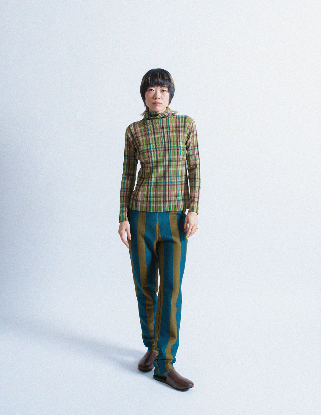 Issey Miyake vintage striped knit trousers