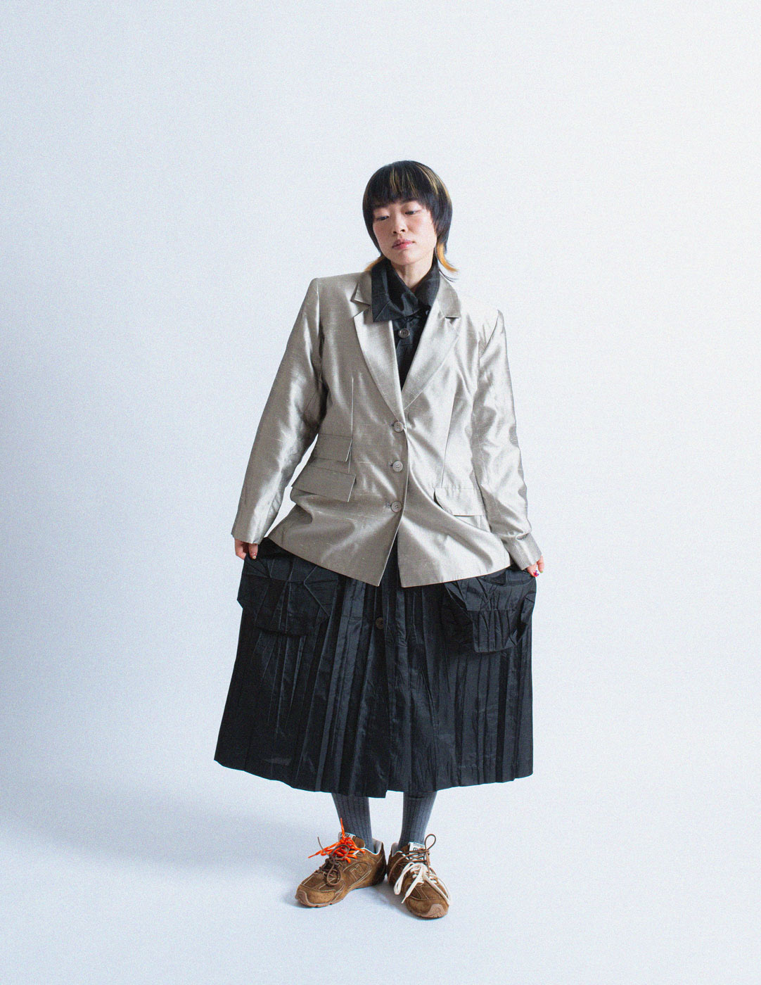 Yves Saint Laurent vintage sliver slik blazer