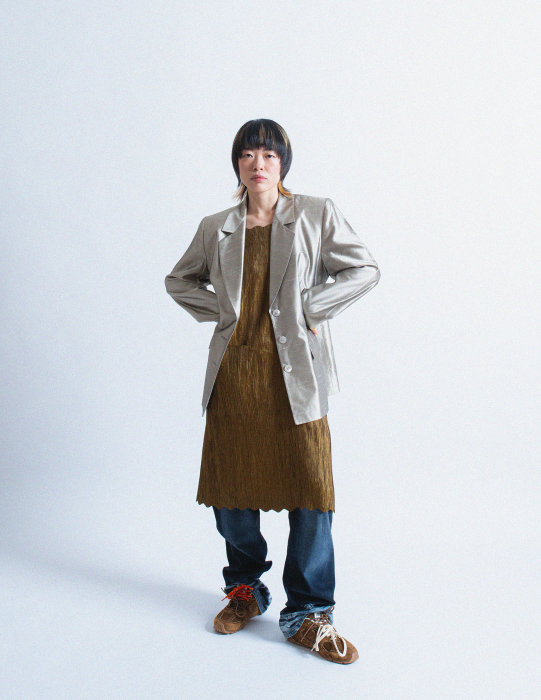 Yves Saint Laurent vintage sliver slik blazer