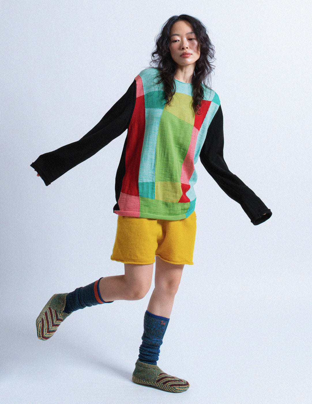 Comme des Garçons color-block light knit pullover