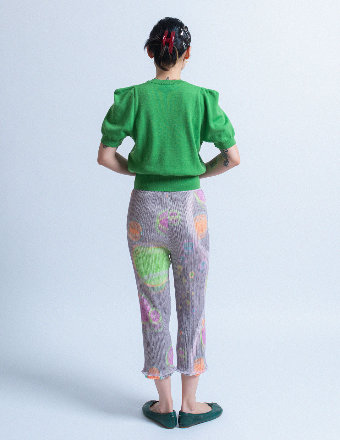 Comme des Garçons vintage green and blue knit set back view
