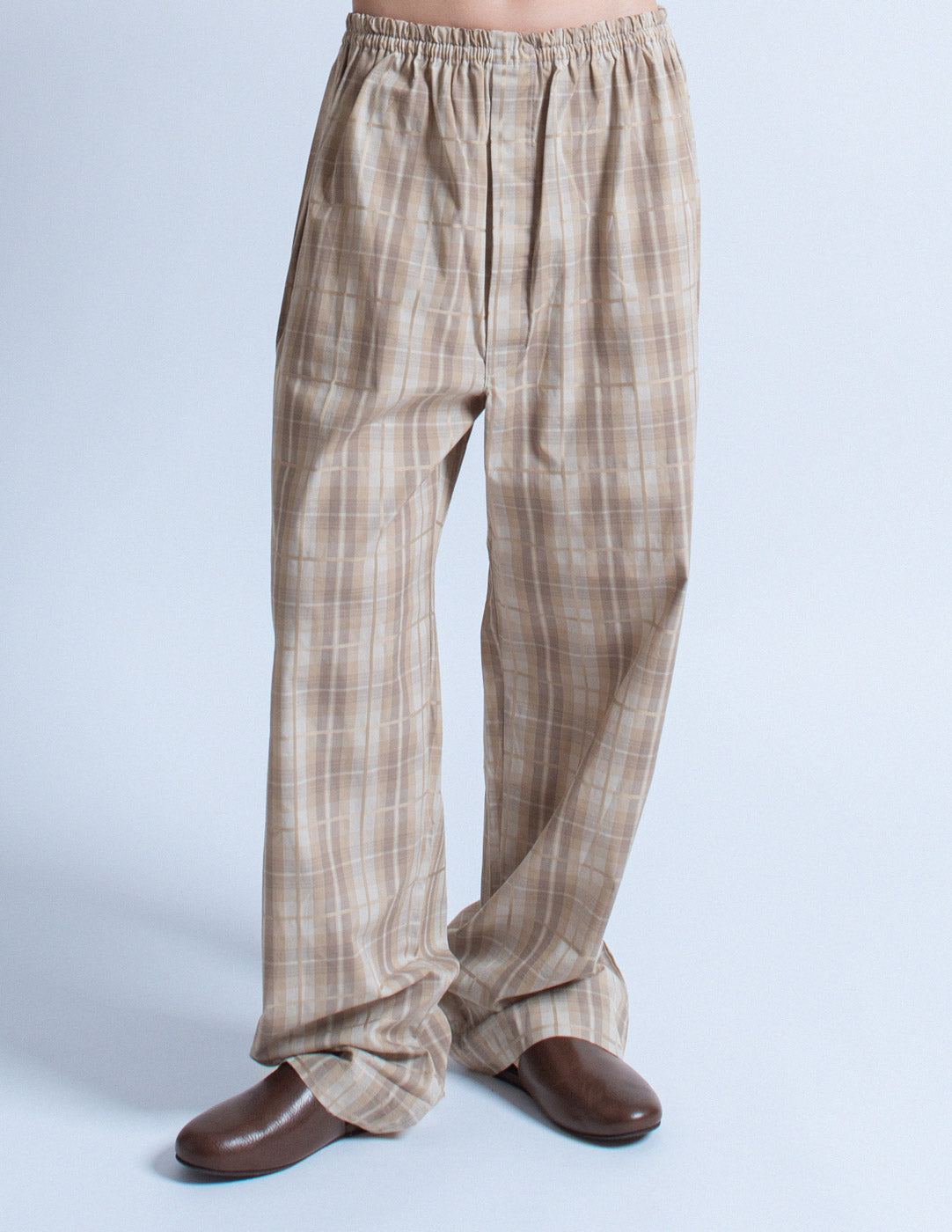 vintage light taupe plaid pajama set