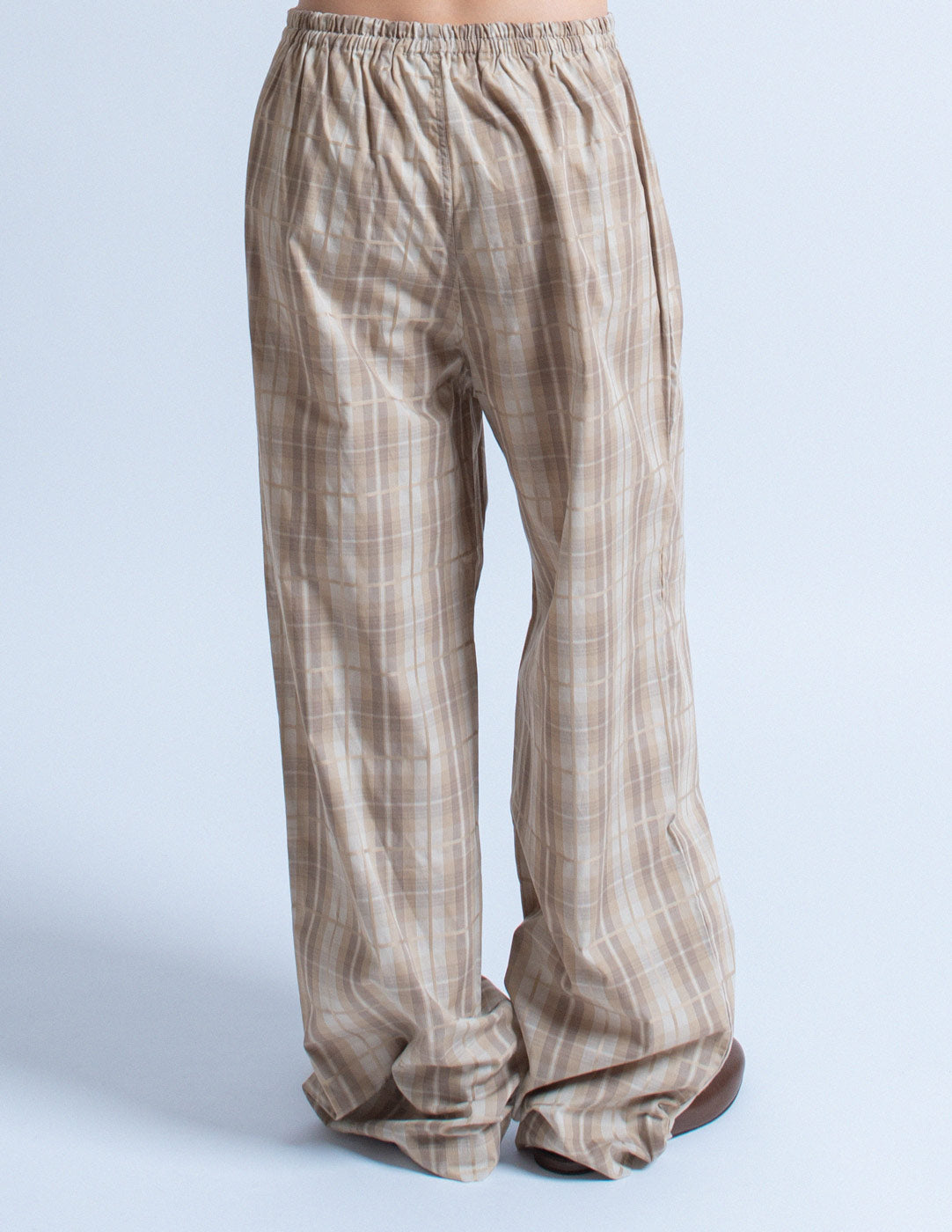 vintage light taupe plaid pajama set