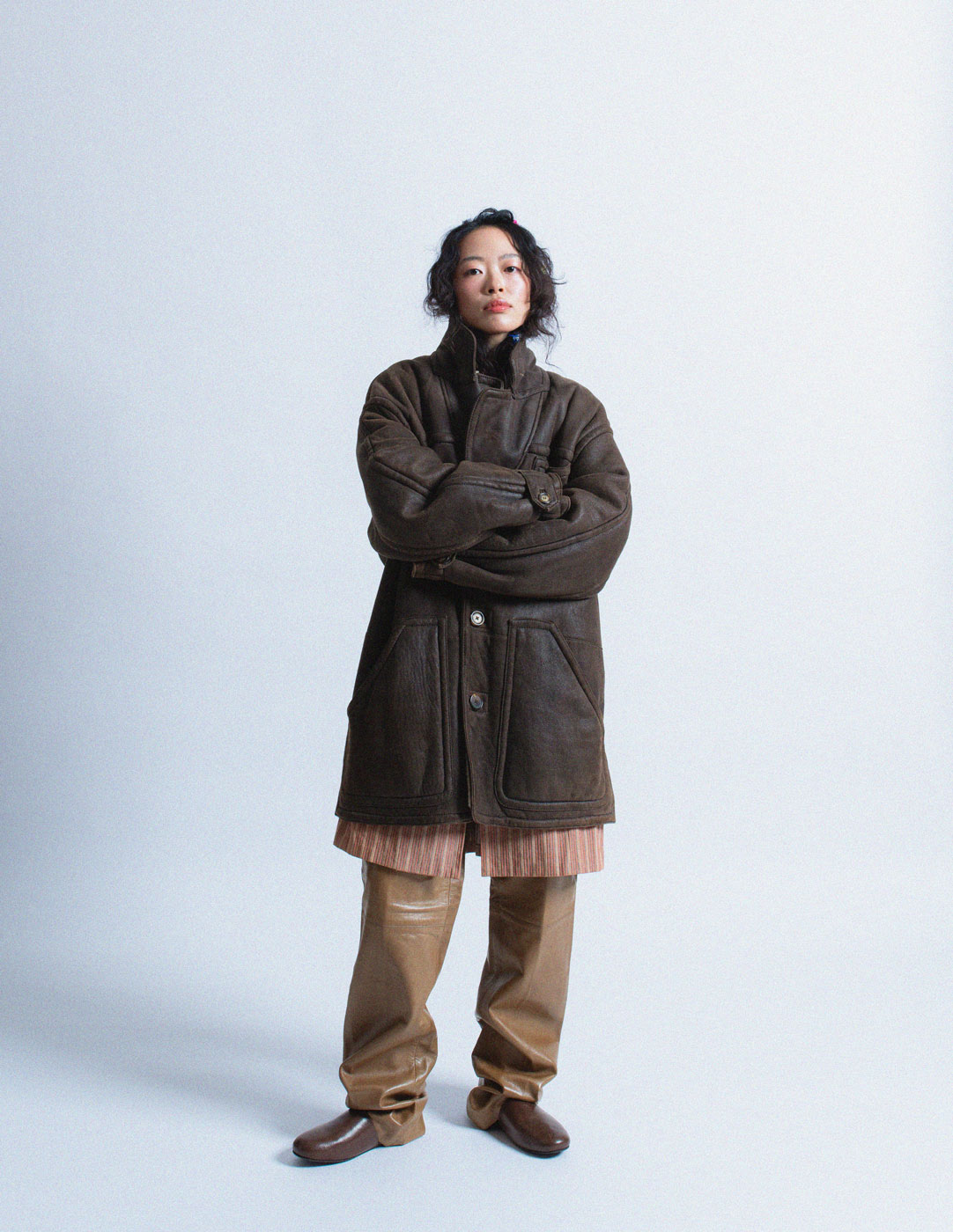 Gianfranco Ferré vintage brown shearling leather coat