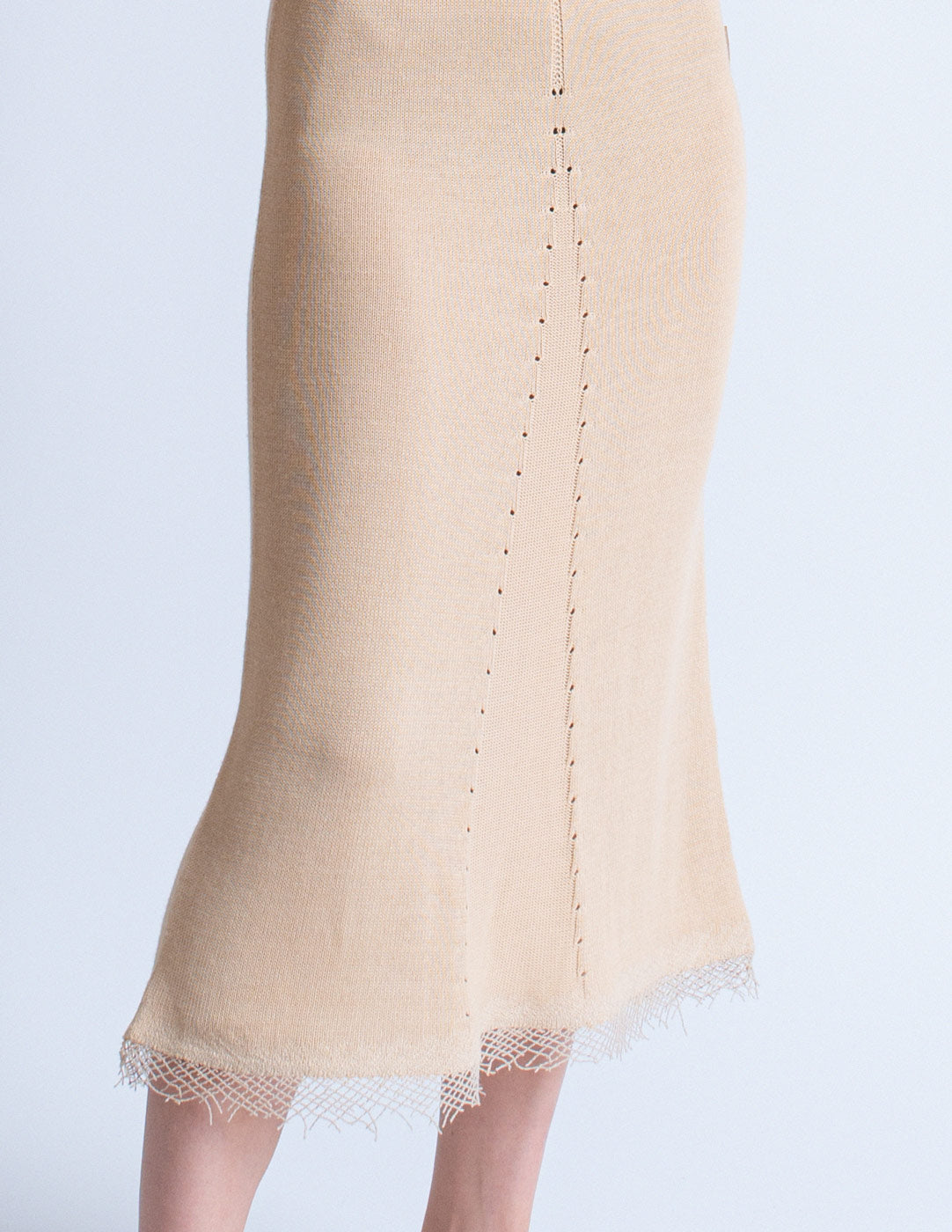 Gianfranco Ferré vintage beige backless knit dress detail