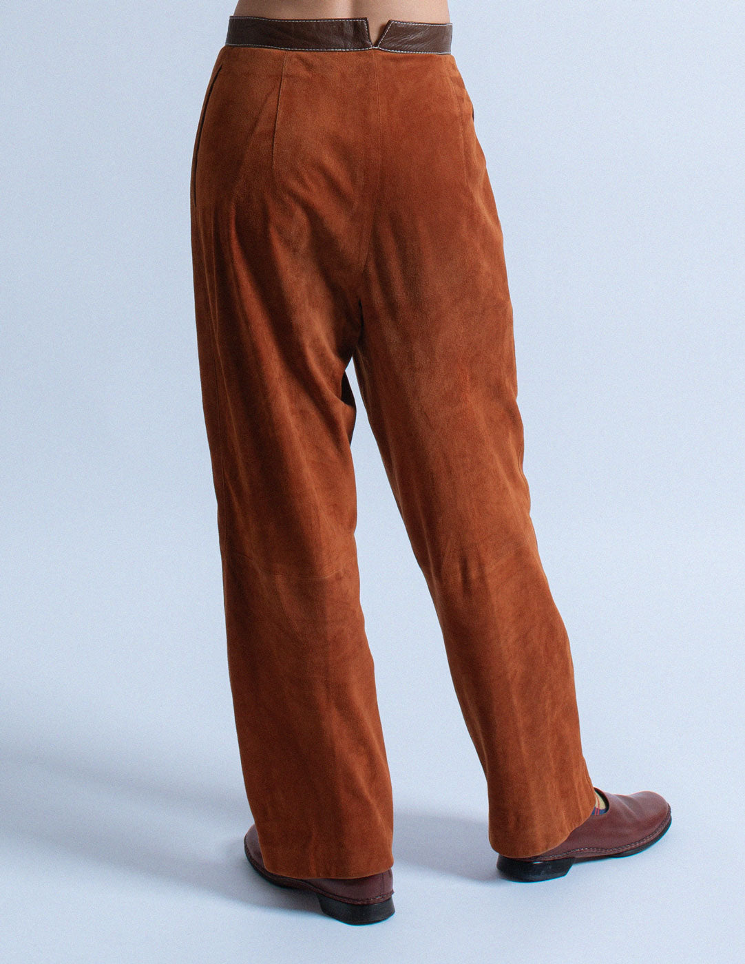 Gianfranco Ferré vintage burnt orange suede trousers back detail