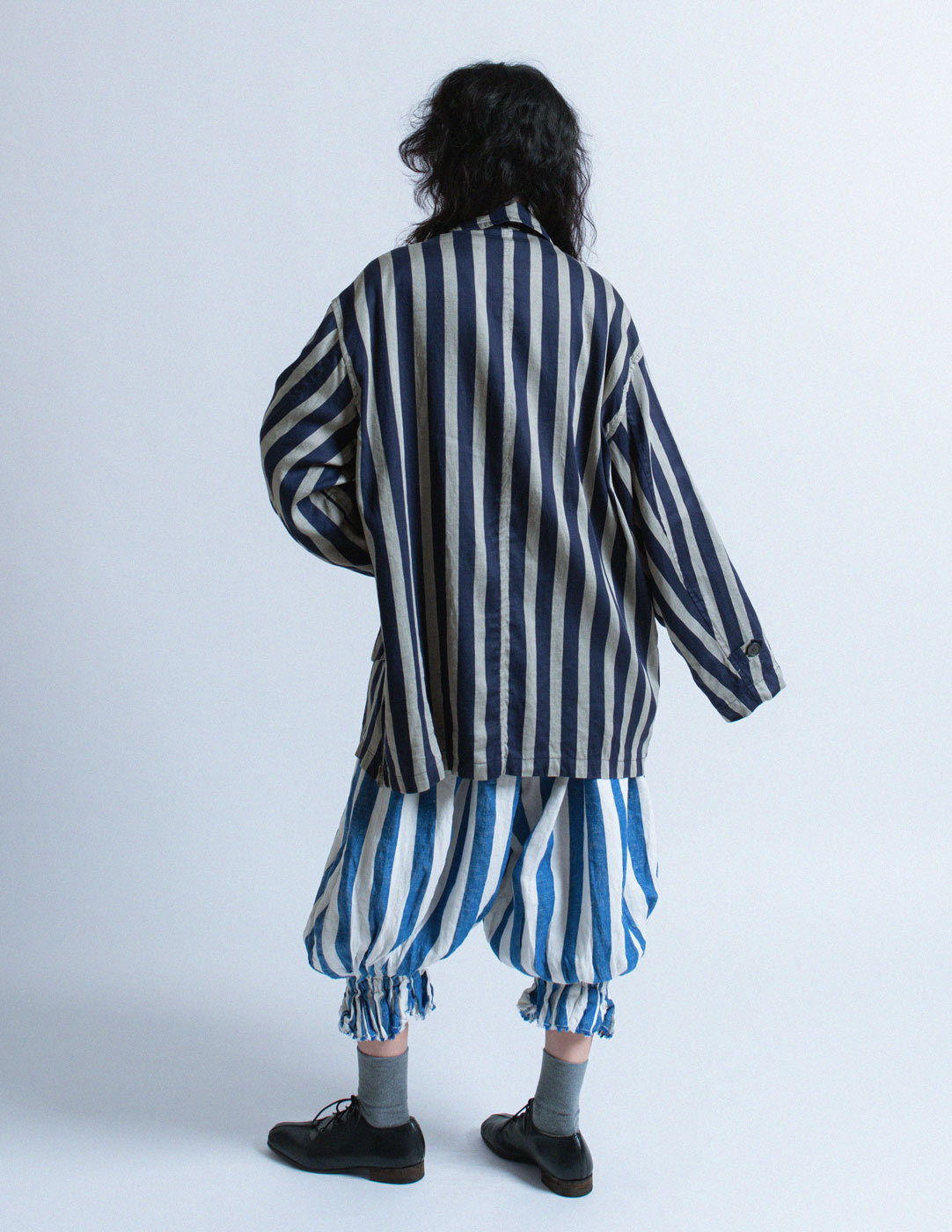 Gianfranco Ferré vintage striped reversible and detachable multi-way jacket back view