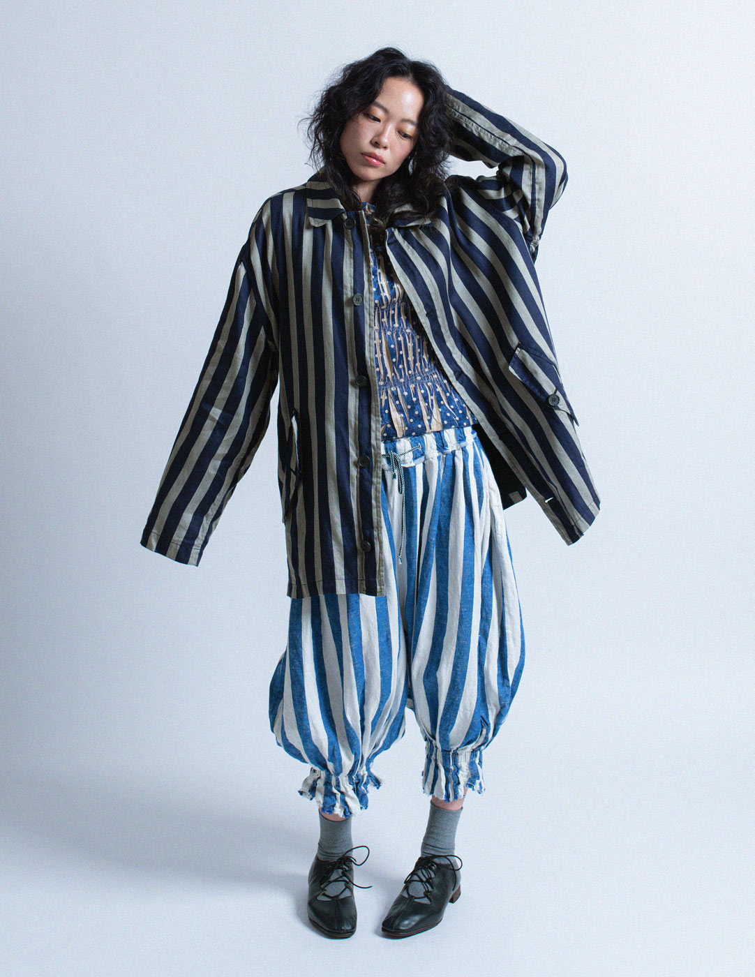 Gianfranco Ferré vintage striped reversible and detachable multi-way jacket