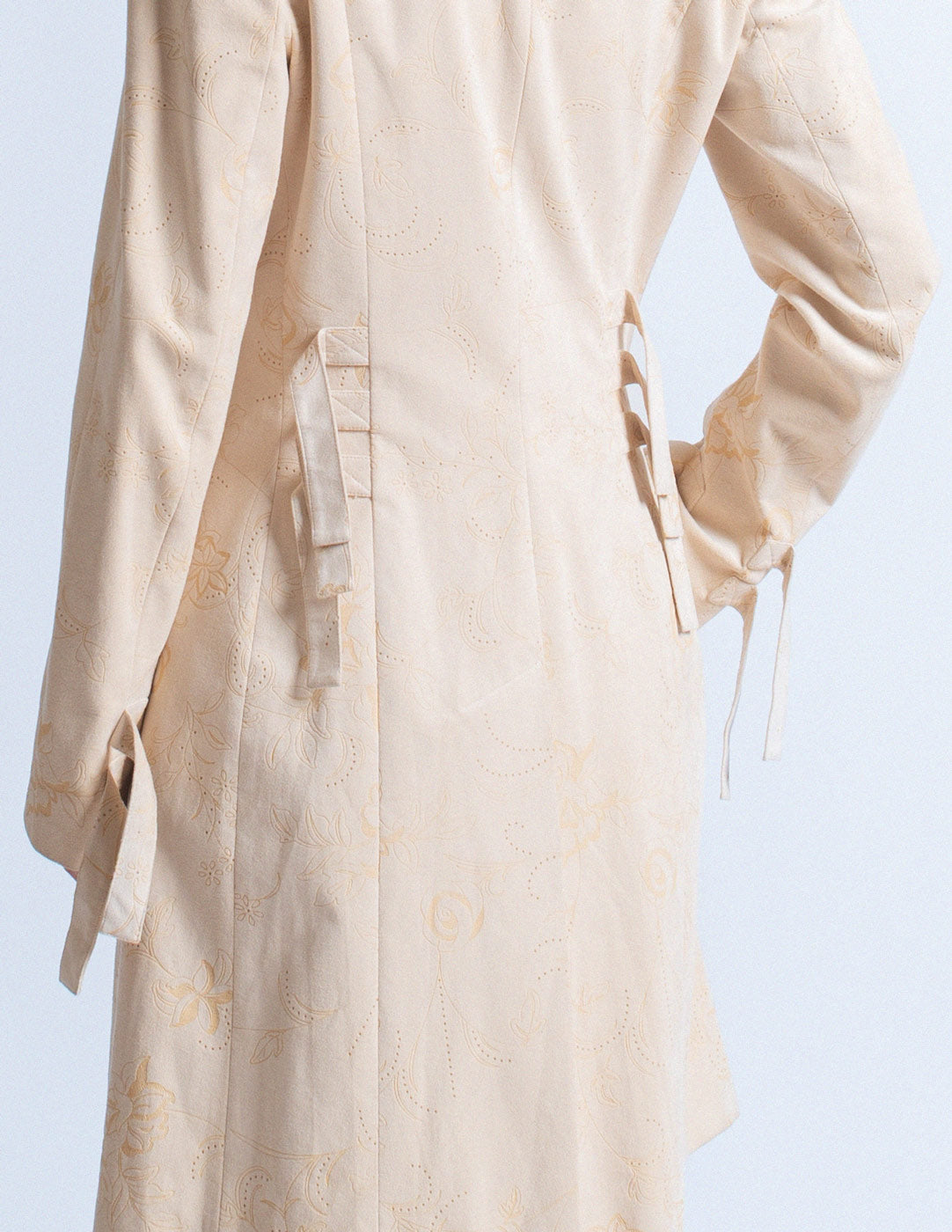 John Galliano vintage cream jacket with etched flower detail