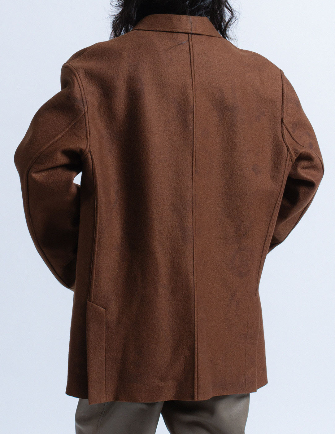 Romeo Gigli vintage brown brushed wool blazer back detail