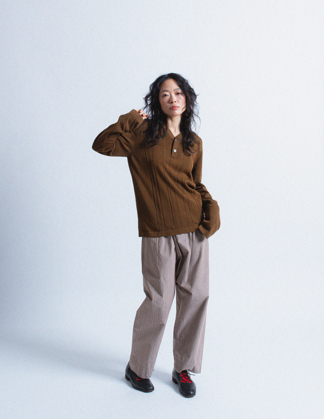 Hermès brown cotton knit pullover