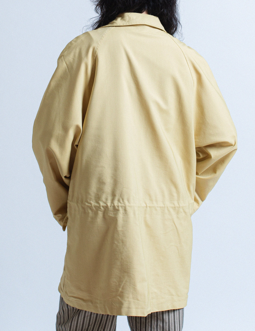 Hermès vintage pastel yellow silk blend trench back detail