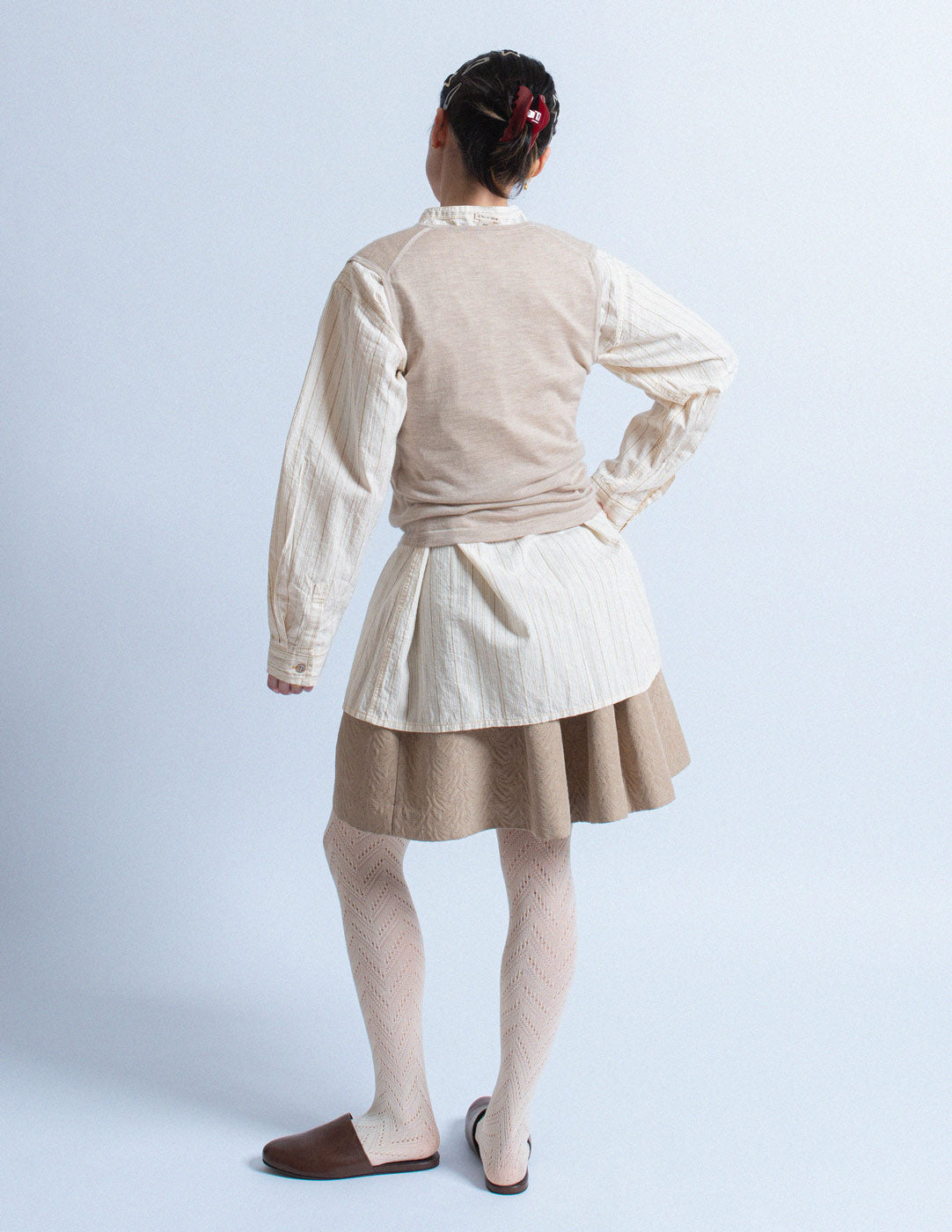 Hermès vintage beige cashmere vest back view
