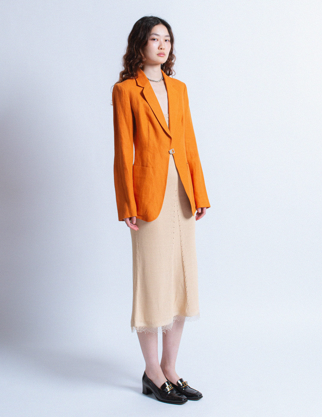 Hermès vintage orange linen blazer