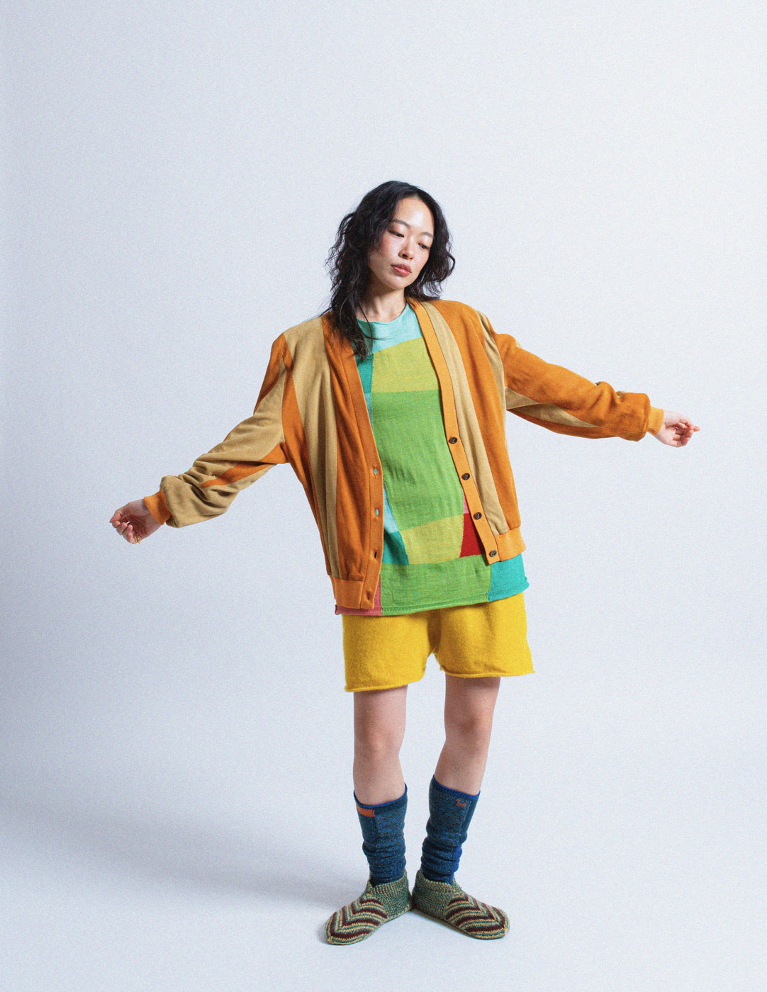 Comme des Garçons color-block light knit pullover