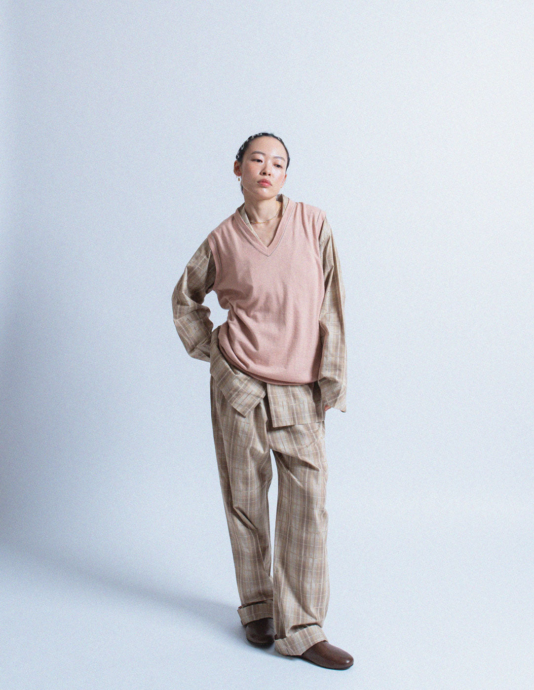 vintage dusty rose cashmere vest