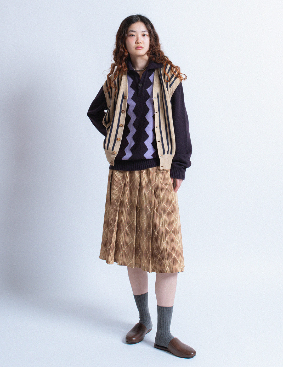 Hermès vintage striped wool buttoned vest