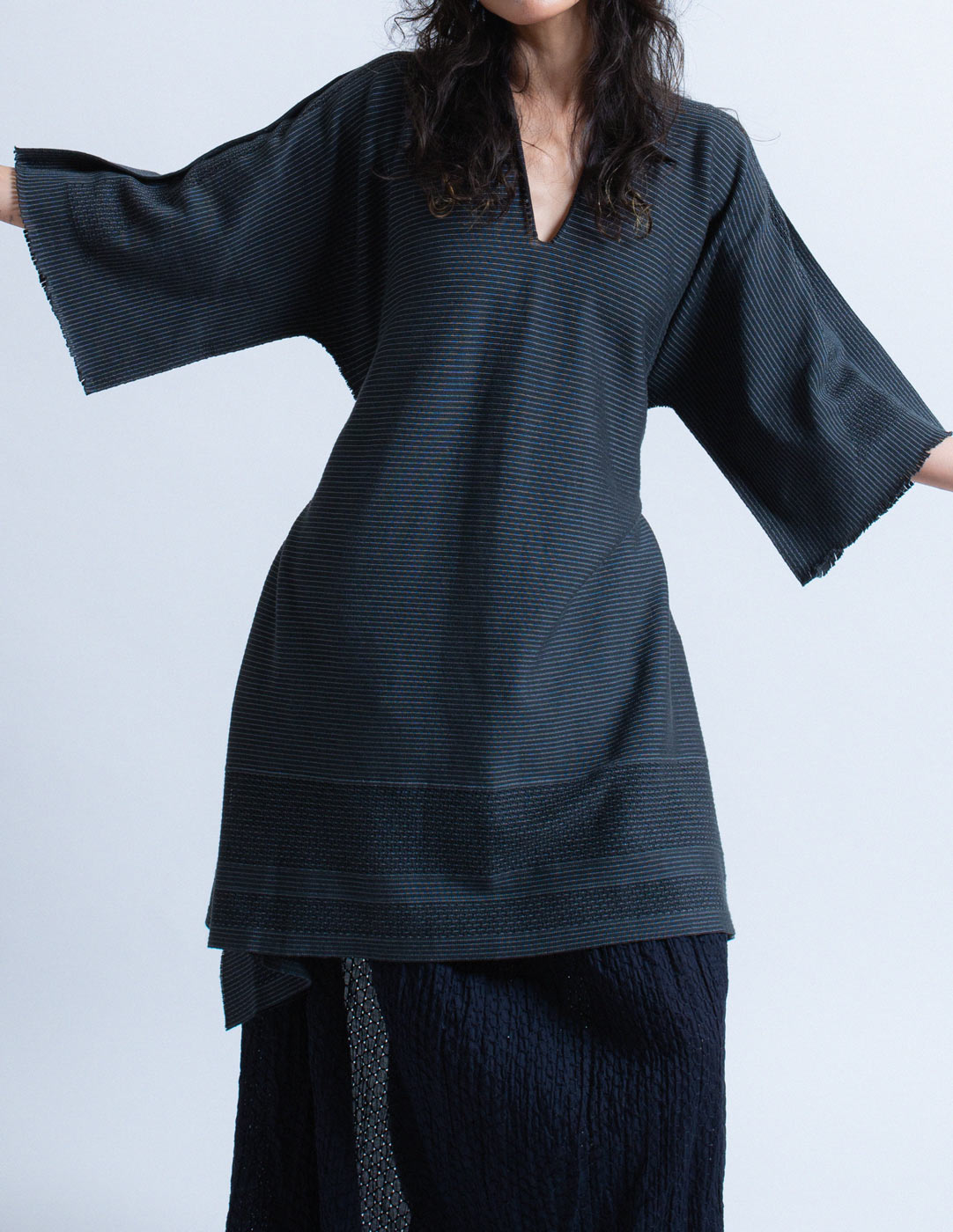 Issey Miyake striped transformable kaftan dress