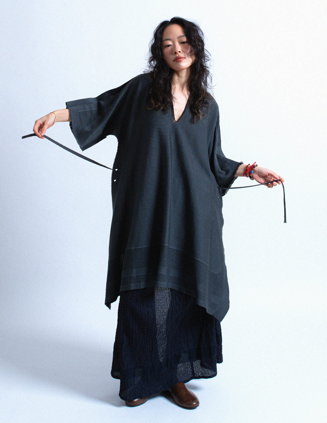 Issey Miyake striped transformable kaftan dress