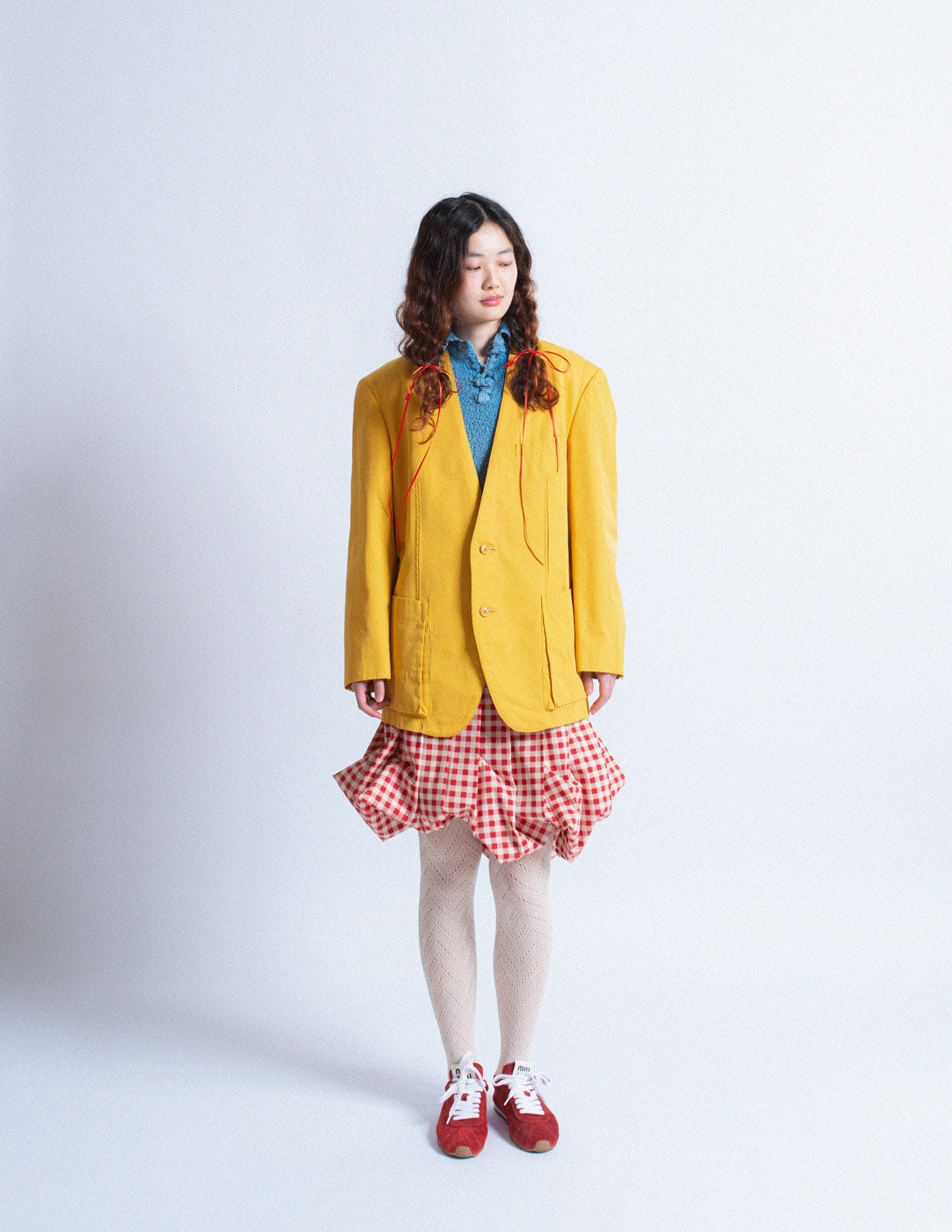 Issey Miyake vintage yellow cotton blazer