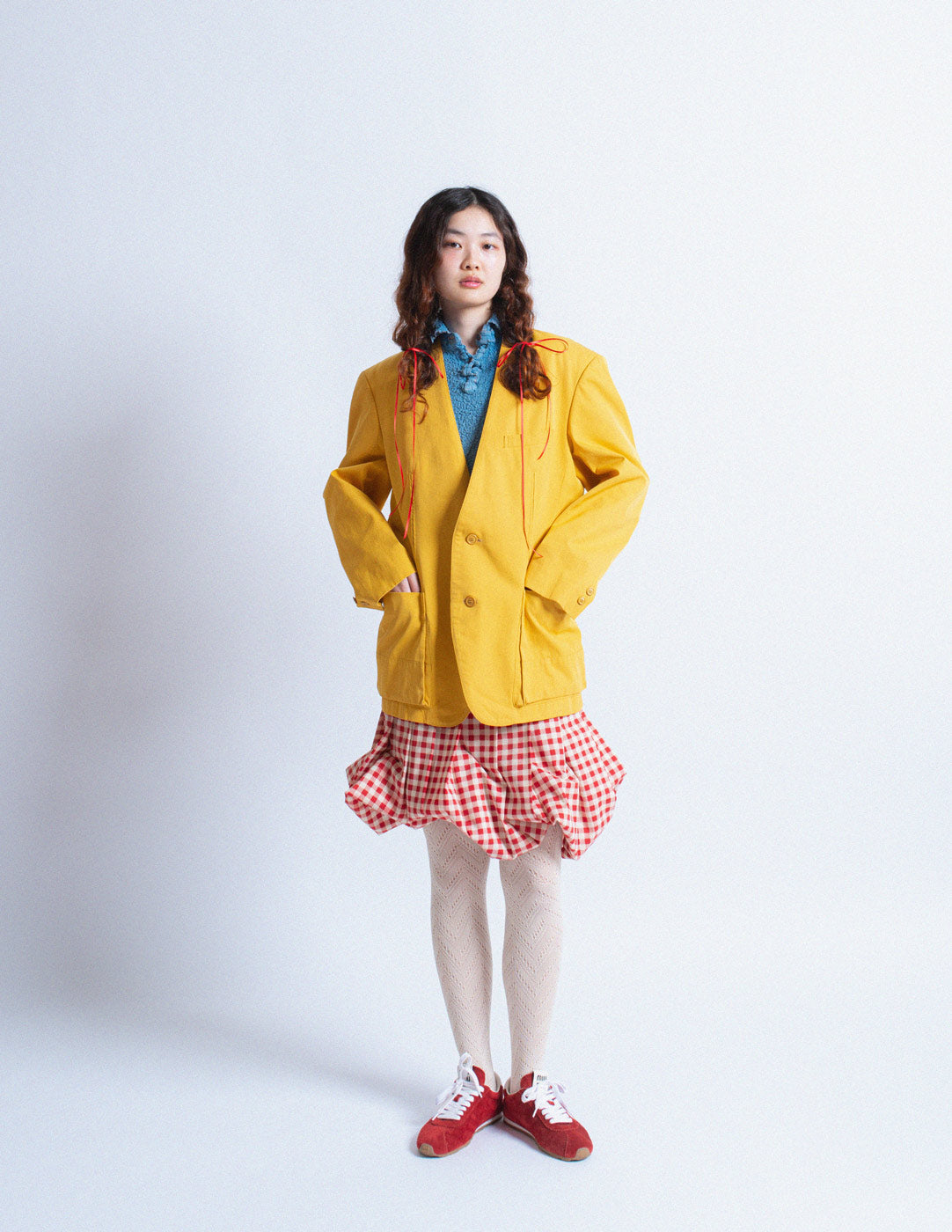 Issey Miyake vintage yellow cotton blazer